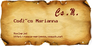 Csécs Marianna névjegykártya