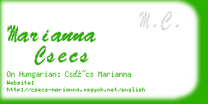 marianna csecs business card